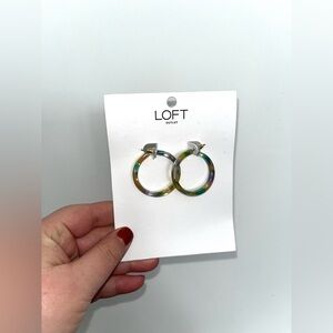 LOFT NWT Multicolor Resin Hoop Earrings